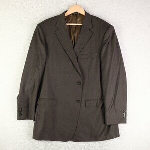Jp Tilford Samuelsohn Blazer Mens 46L Brown Check Two Button Double Vented Wool